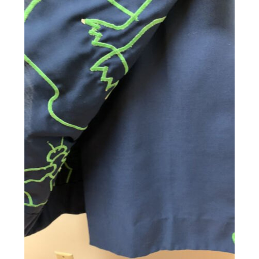 VTG Rare ALFREDO'S WIFE Boho Patchwork Applique Frog Mouse Wrap Skirt Kitschy - Picture 4 of 8